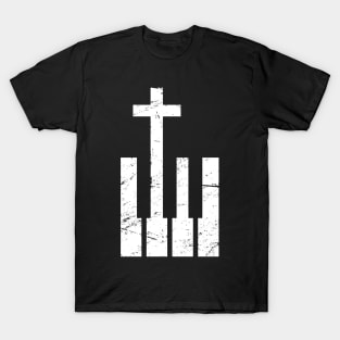 Christian Cross And Piano Keys T-Shirt